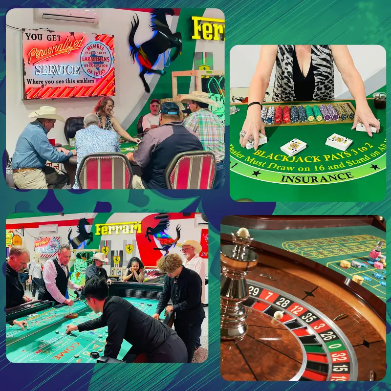 Lucky Deal Events provides an authentic Casino Party Game Rental and other event services to maximize your client and guest experience. Let us show you an elevated casino party experience.